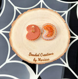 Orange Moon Earrings