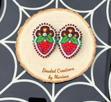 Brown Strawberry Earrings