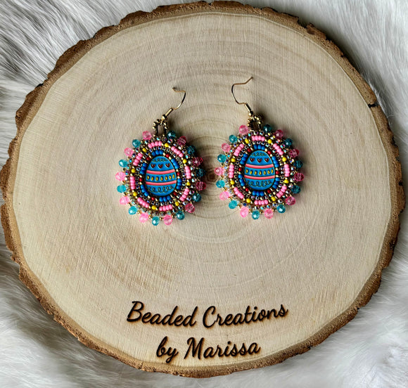Blue and Pink Easter Egg Earrings
