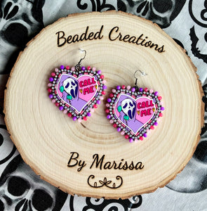 Pink/Purple Ghostface Earrings