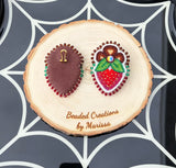 Brown Strawberry Earrings
