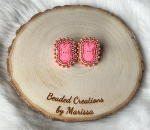 Coral Pink Peep Earrings
