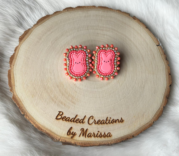 Coral Pink Peep Earrings