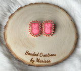 Coral Pink Peep Earrings