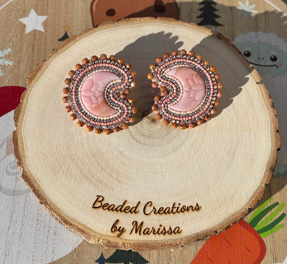 Cheyenne Pink Lotus Moon Earrings