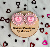 Light Pink BE MINE Candy Earrings