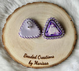 Purple Triangle Earrings