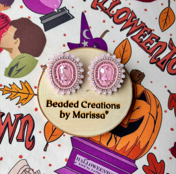 Light Pink Skull Earrings