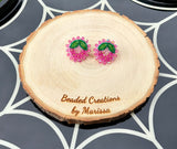 Pink Mini Strawberry Earrings