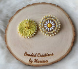 Pastel Yellow Daisy Earrings
