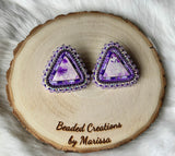 Purple Triangle Earrings