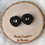 All Black Heart Earrings
