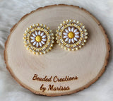 Pastel Yellow Daisy Earrings