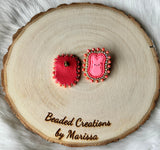 Coral Pink Peep Earrings