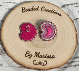 Pink and Mauve Moon Earrings