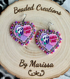Pink/Purple Ghostface Earrings