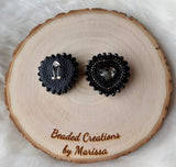 All Black Heart Earrings