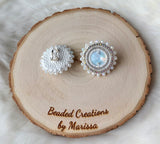 White Opal Earrings