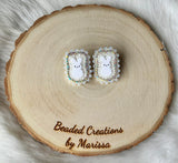 White Peep Earrings
