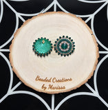 Green and Gold Earrings