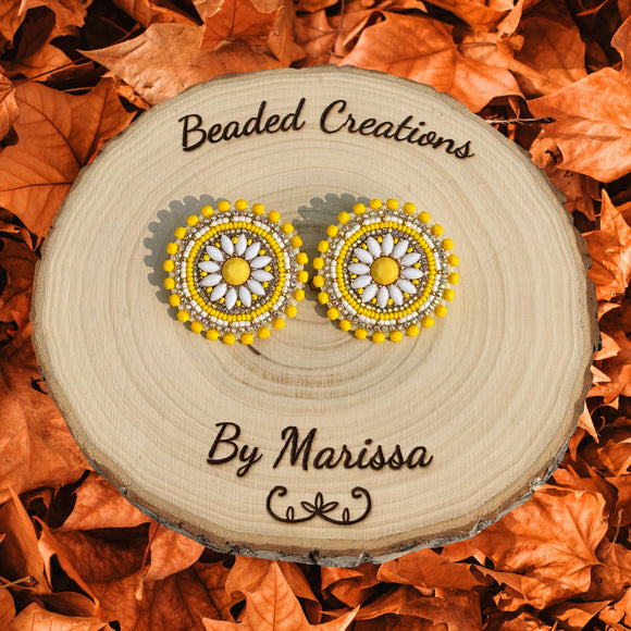 Lemon Yellow Daisy Earrings