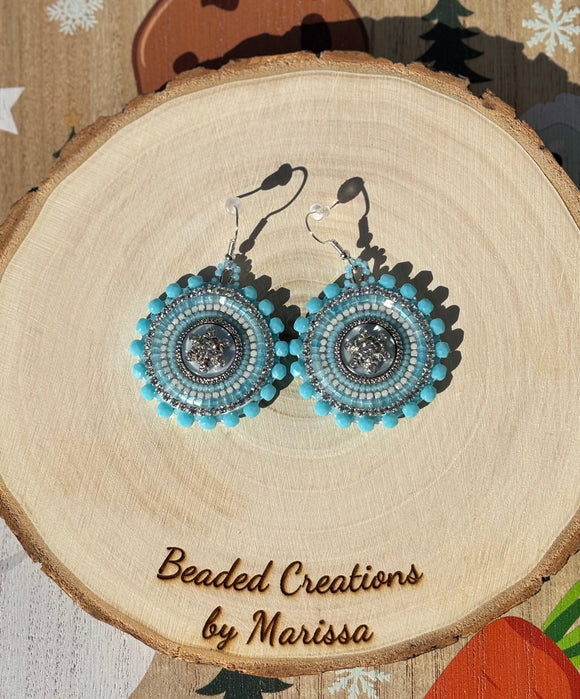 Light Blue Snowflake Earrings